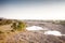 Dry riverbed in arid region of India