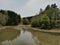 Dry riverbed during drought on a small river in Norway