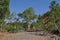 Dry riverbed outback australia drought