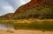 Dry riverbed running alongside Glen Helen Gorge