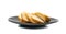 Dry Round Crackers Isolated, Sliced French Baguette Bread, Crunchy Croutons, Bruschetta Crackers, Round Rusks