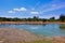 Dry season in Udawalawe Park. The lake dried up