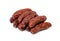 Dry Smoked Sausages Isolated, Salami Sticks, Kielbasa, Cabanossi, Kabanos, Dry Embutido, Chorizo, Bratwurst