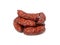 Dry Smoked Sausages Isolated, Salami Sticks, Kielbasa, Cabanossi, Kabanos, Dry Embutido, Chorizo, Bratwurst