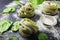 Dry spinach pasta, fresh spinach and flour