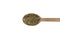 Dry Tansy Herb in latin Tanacetum vulgare on wooden spoon isolated on white background. Herbs. Alternative medicine