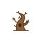 Dry tree with a hollow filled outline icon