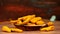 Dry Turmeric and fresh turmeric on wooden background with copy space, Turmeric rotation with selective focus