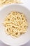 Dry uncooked trofie italian pasta