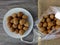 Dry walnut pictures in a variety of concepts, plates and presentations in the bag ready to make coconut, walnuts pictures,