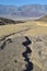 Dry wash in Black Mountains desert landscape Death Valley