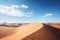 Dry yellow sand, African adventure, Saharas blue sky, Morocco