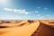 Dry yellow sand, African adventure, Saharas blue sky, Morocco