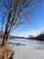 Dryden Lake in Tompkins County winter ice covered lake