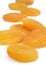 Dryed Apricots, prunus armeniaca against White Background