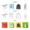 Dryer, washing machine, clean clothes, bleach. Dry cleaning set collection icons in cartoon,outline,flat style vector