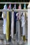 Drying clothes on a rope on windows and balconies