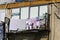 Drying clothes on a rope on windows and balconies