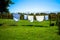 Drying clothes in washing line