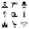Drying hair icons set, simple style