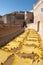 Drying sheep skins, tannery Fez