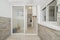 Drying terrace with white aluminum windows and glass in the kitchen