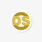 DS D S Golden Letter Sticker Logo Design