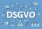 DSGVO, german version of GDPR, vector concept illustration. General Data Protection Regulation, the protection of