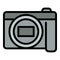 Dslr camera icon, outline style