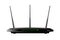 Dual Band Wireless SOHO router with  WAN port  and 4 LAN ports. The router has 3 antennas. Black colour.