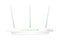 Dual Band Wireless SOHO router with  WAN port  and 4 LAN ports. The router has 3 antennas. White colour.