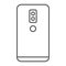 Dual camera smartphone thin line icon, technology and communication, mobile phone sign, vector graphics, a linear