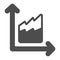 Dual chart with two growth curve solid icon, diagram concept, double line graph vector sign on white background, glyph