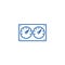 Dual control meter  line icon concept. Dual control meter  flat  vector symbol, sign, outline illustration.