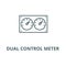 Dual control meter  line icon, vector. Dual control meter  outline sign, concept symbol, flat illustration