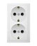 Dual electrical socket Type F. Receptacle from Europe.