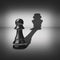 Dual identity with a pawn casting a king shadow