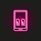 Dual sim card phone neon style icon. Simple thin line, outline vector of telecommunication icons for ui and ux, website or mobile