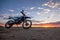 Dual Sport dirt bike on El-mirage dry lake