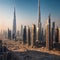 Dubai - amazing city center skyline with luxury skyscrapers, United Arab Emirates made with Generative AI