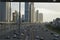 Dubai architecture with majestic skyscrapers. Dubai, United Arab Emirates
