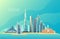 Dubai city landscape. Emirates architecture cityscape vector landmark