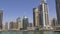 Dubai city marina bay panorama sunny day 4k uae