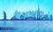 Dubai city skyline detailed silhouette