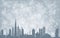 Dubai City â€‹â€‹silhouette ,silver abstract snow falling winter christmas
