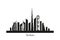 Dubai cityscape black silhouette