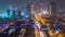 Dubai cityscape during sand storm night timelapse