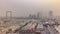 Dubai cityscape during sand storm timelapse