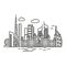 Dubai cityscape vector illustration