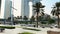 Dubai cityscape view, modern city view with palms, landscape